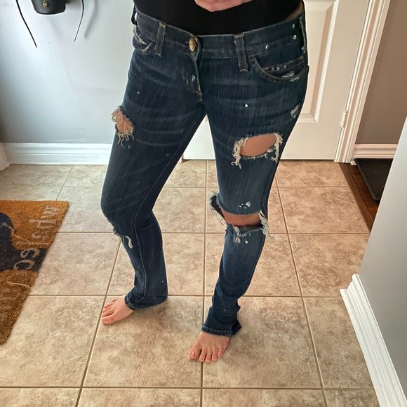 Current Elliot Paint Splatter Jeans - Picture 1 of 10